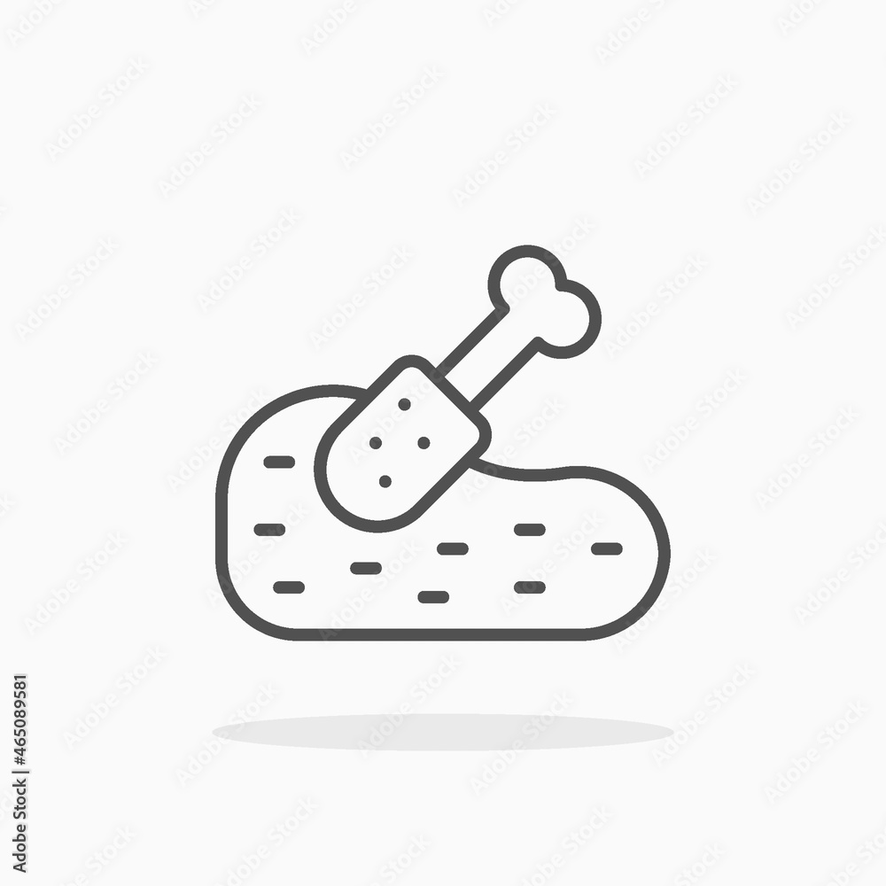 Poultry Meat icon. Editable Stroke and pixel perfect. Outline style. Vector illustration. Enjoy this icon for your project. Poultry Meat icon. Editable Stroke and pixel perfect. Outline style. Vector illustration. Enjoy this icon for your project.