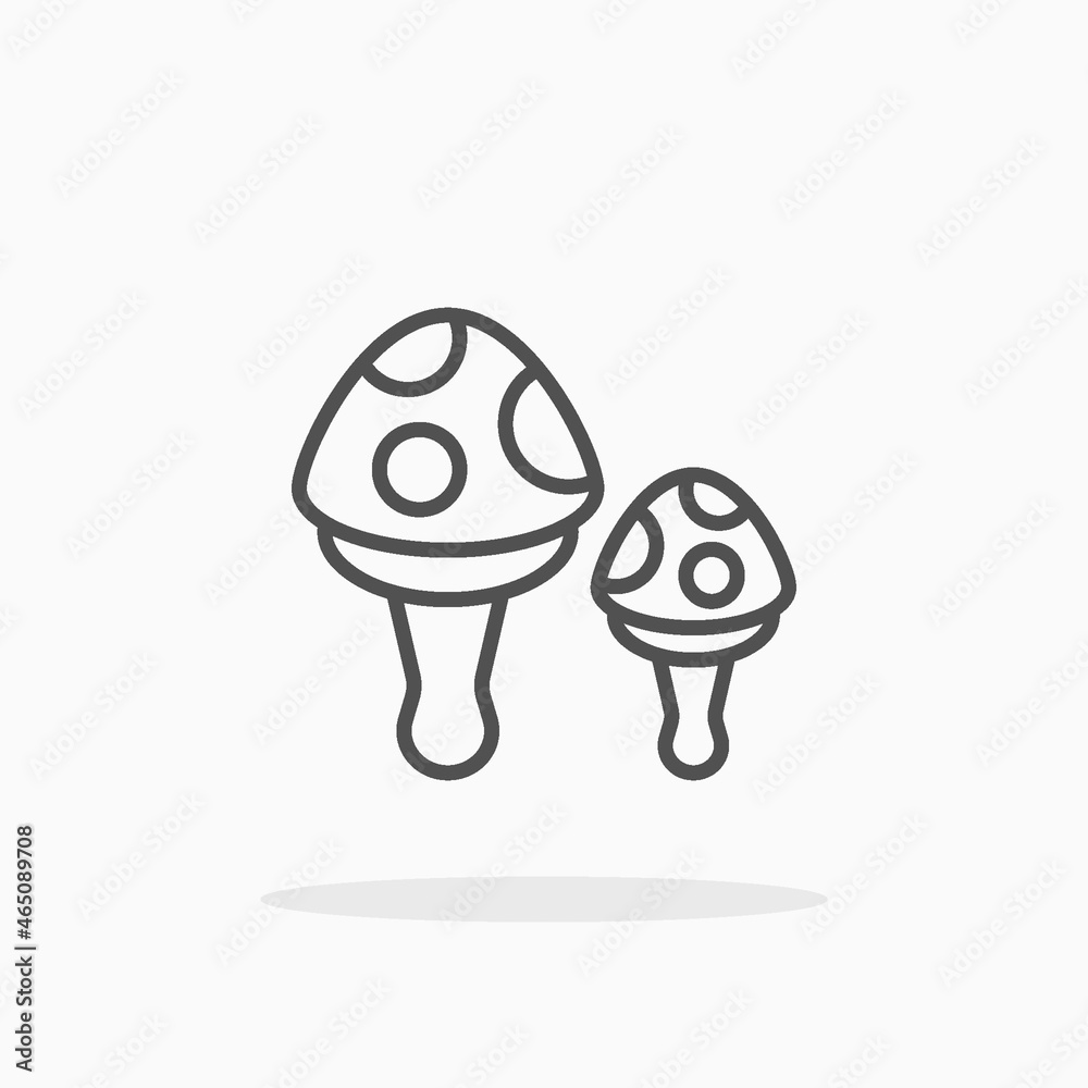 Mushroom icon. Editable Stroke and pixel perfect. Outline style. Vector illustration. Enjoy this icon for your project. Mushroom icon. Editable Stroke and pixel perfect. Outline style. Vector illustration. Enjoy this icon for your project.