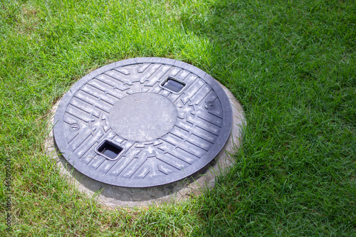 Septic tank cover underground waste treatment system photo
