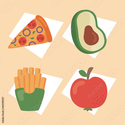 four food nutritive icons