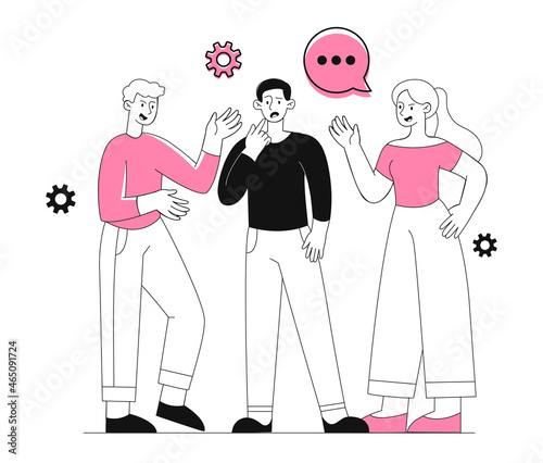 Three people whispering