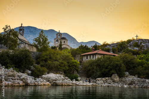 Orthodox monastery Beska on Beska islan in Lake Skadar photo