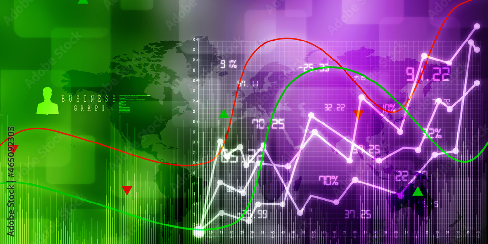 Obraz premium 2d rendering Stock market online business concept. business Graph