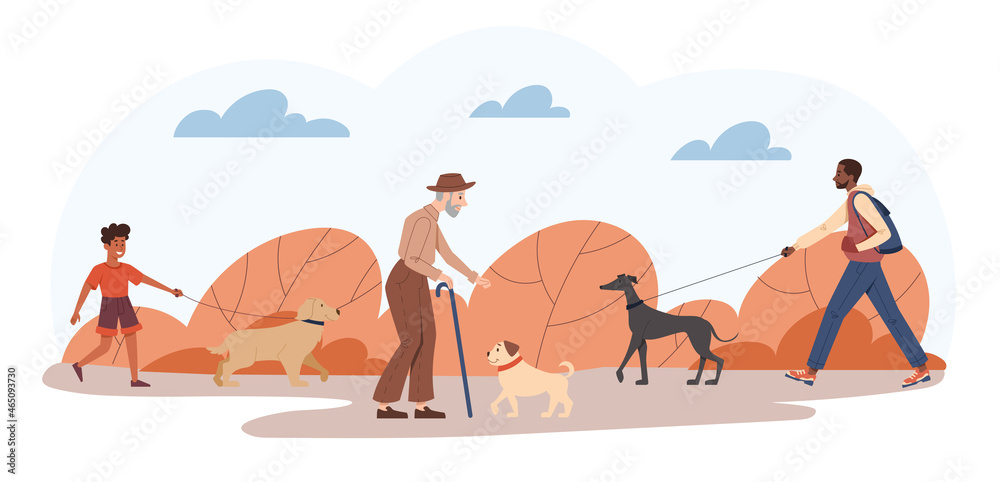 Fototapeta premium People with pets