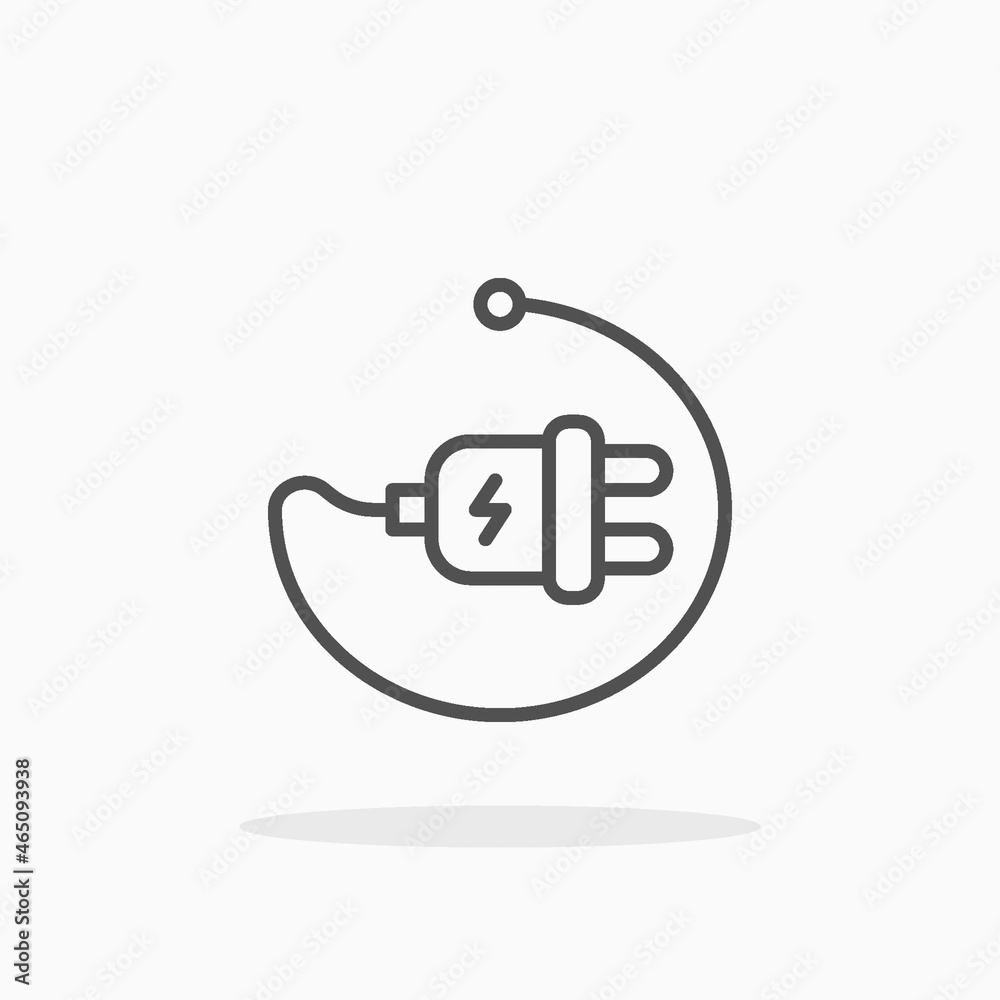 Power Plug icon. Editable Stroke and pixel perfect. Outline style. Vector illustration. Enjoy this icon for your project. Power Plug icon. Editable Stroke and pixel perfect. Outline style. Vector illustration. Enjoy this icon for your project.