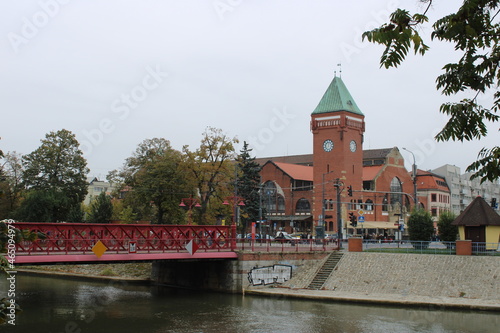 Wroclaw, Poland - 10-18-2021: Market Hall and Sand Bridge