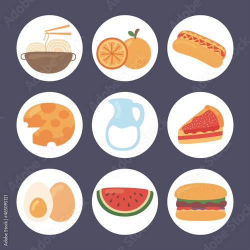 food nutritive nine icons
