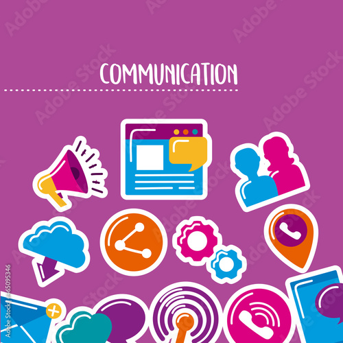 twelve communication tech icons