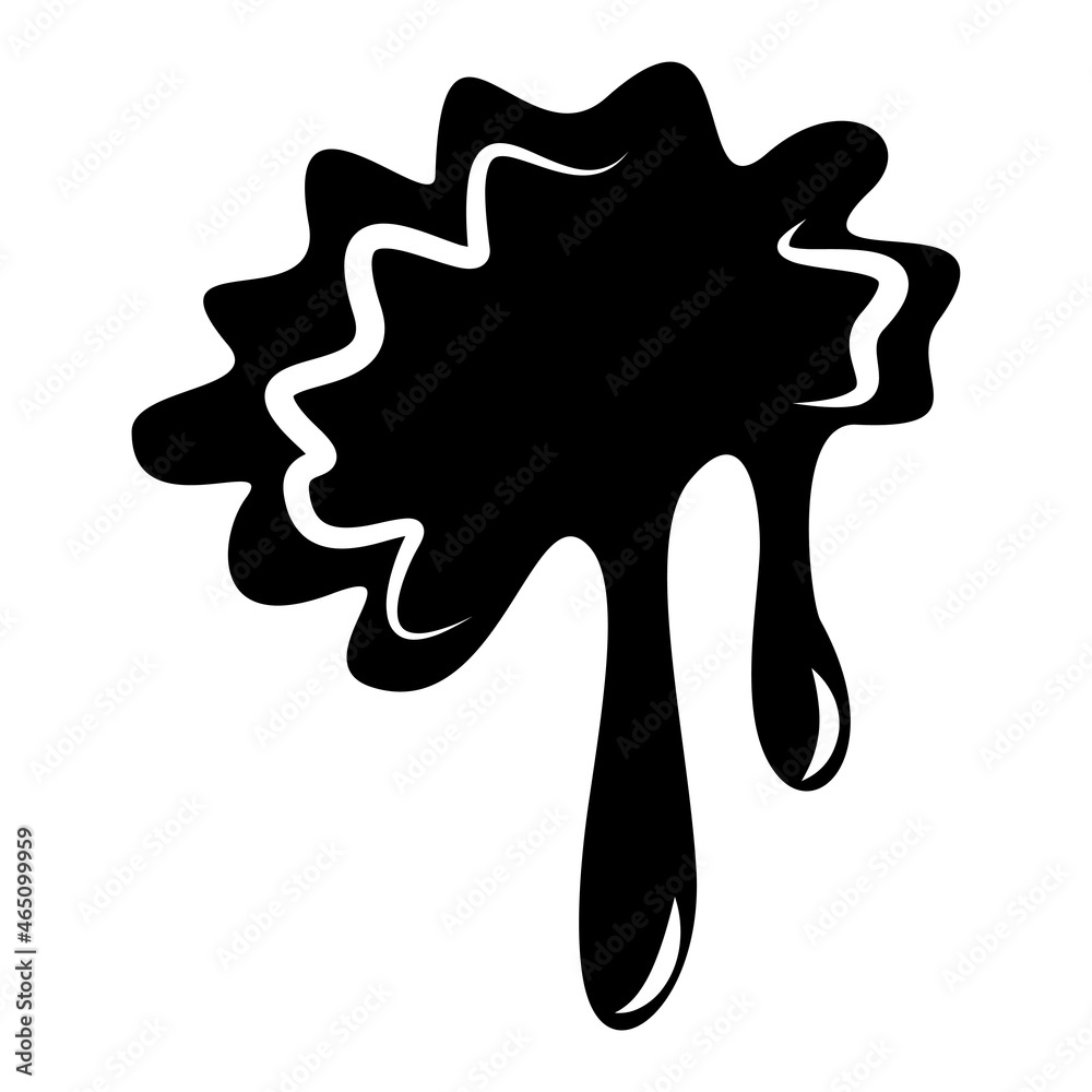 Black and white vector dirt icon. Simple flat illustration of dripping blob Black and white vector dirt icon. Simple flat illustration of dripping blob