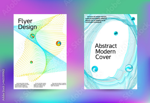Set of modern abstract musical backgrounds. Sound flyer for creating a fashionable cover, banner, poster, booklet.
