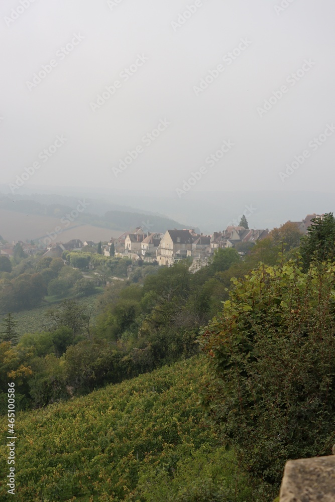 view from the top of the hill on Vezelay 