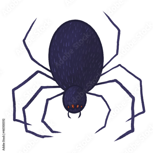 Cartoon spider on white background (ID: 465100592)