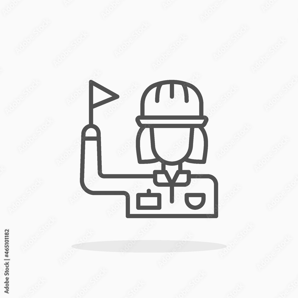 Travel Guide Woman icon. Editable Stroke and pixel perfect. Outline style. Vector illustration. Enjoy this icon for your project. Travel Guide Woman icon. Editable Stroke and pixel perfect. Outline style. Vector illustration. Enjoy this icon for your project.