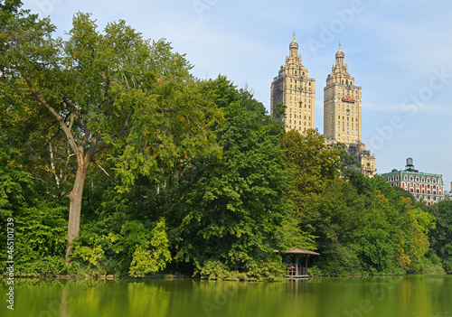 Jacqueline Kennedy Onassis Reservoir, also known as Central Park Reservoir, in Central Park in borough of Manhattan, New York City