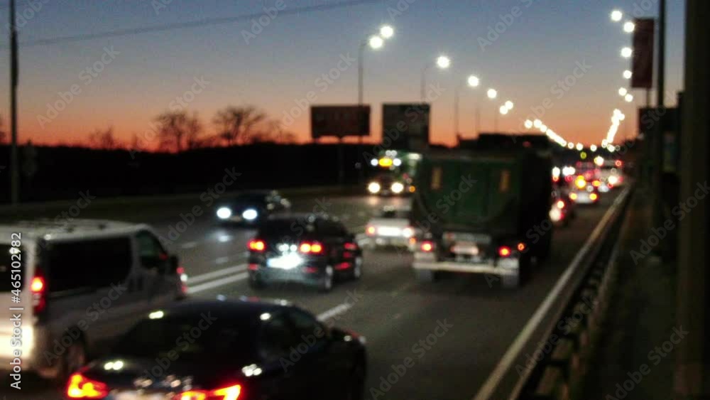 traffic jam in the evening traffic jam in the evening