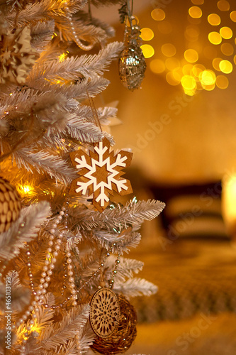 merry christmas and happy new year celebration. christmas home decoration. shallow depth of field vertical photo