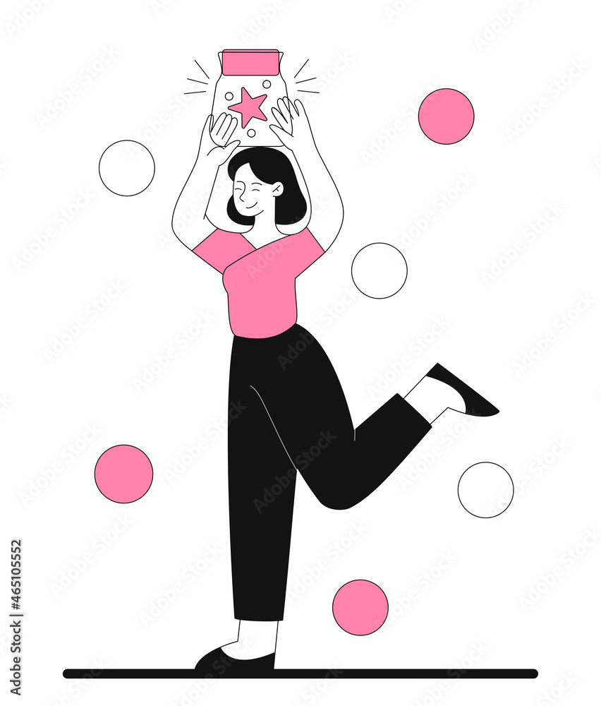 Fototapeta premium Woman holding jar