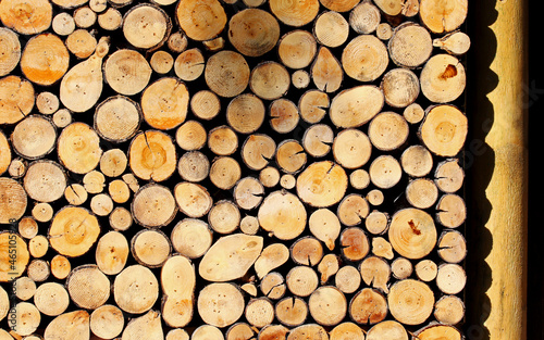 stack of pile firewood background