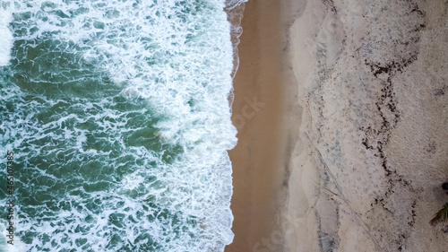 Praia do paiva com ondas. Vista de drone photo