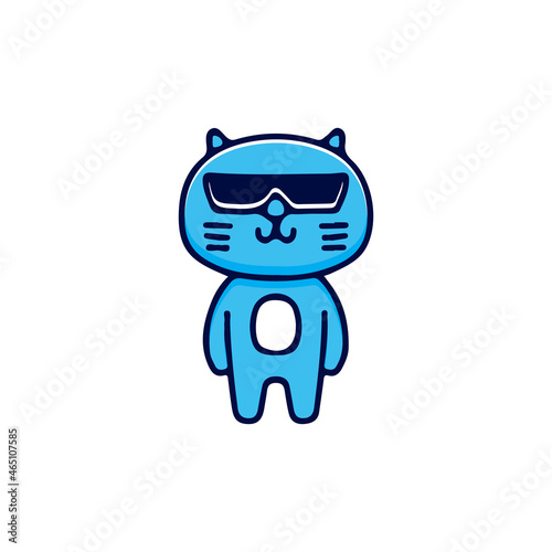 Cute cat with cool sunglasses illustration. Vector graphics for t-shirt prints and other uses.
