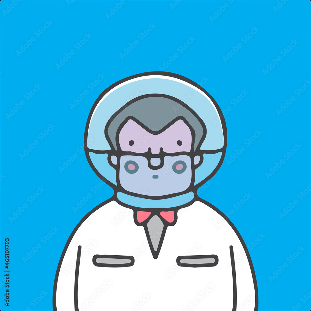 Man with aquarium head illustration. Vector graphics for t-shirt prints and other uses.
