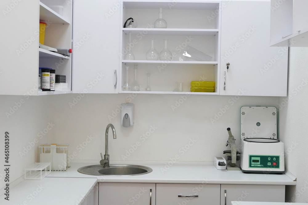 Laboratory for conducting and researching blood tests. Medical equipment. Laboratory for conducting and researching blood tests. Medical equipment.