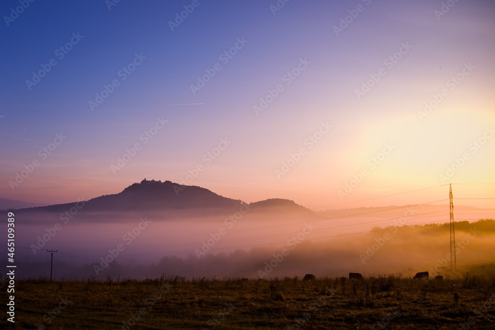 sunset in the mountains