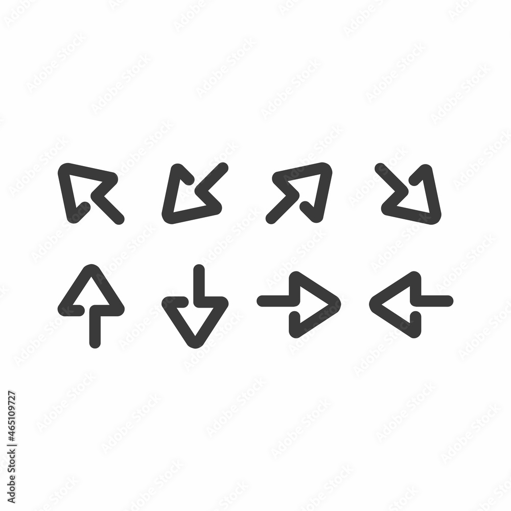 Vector Arrows signs isolated on white background Vector Arrows signs isolated on white background