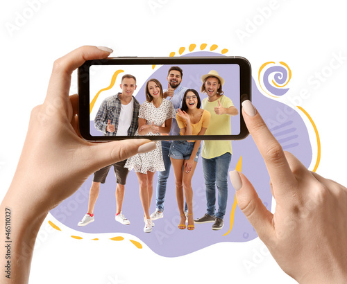 Woman with mobile phone tak...