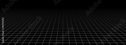 Vector gradient grid. Perspective tile of lines. Detailed vector illustration.