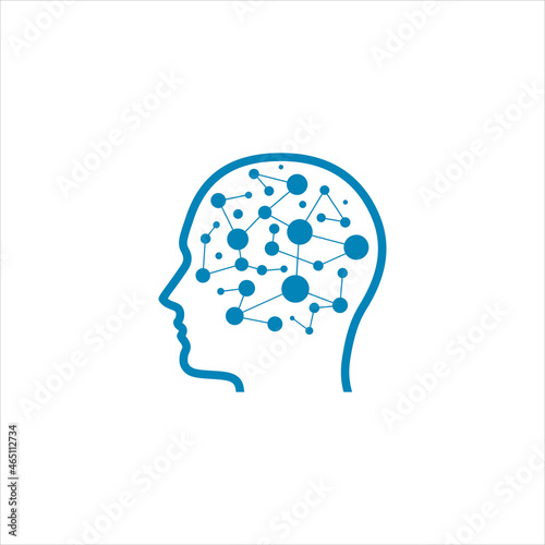Brain storming line art vector template