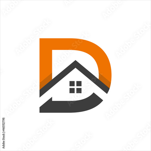 Letter D real estate vector template