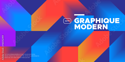 Future geometric banner design. Cubic Gradient shapes composition. Vector illustration.