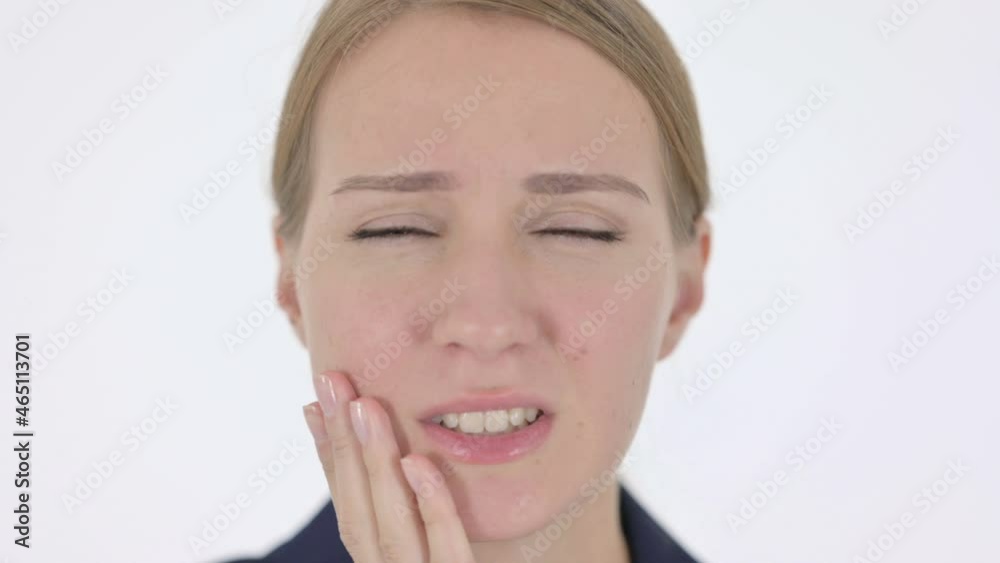 Face Close Up of Young Businesswoman having Toothache Face Close Up of Young Businesswoman having Toothache