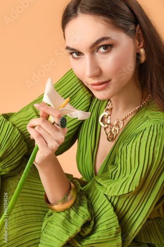 Beautiful young woman with ...