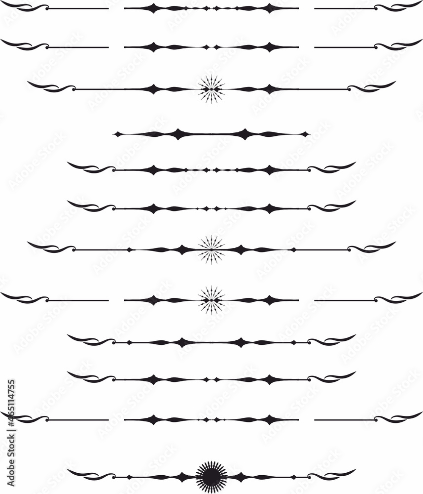 Graphic decorative elements, text breaks set
Graphic decorative elements, text breaks set