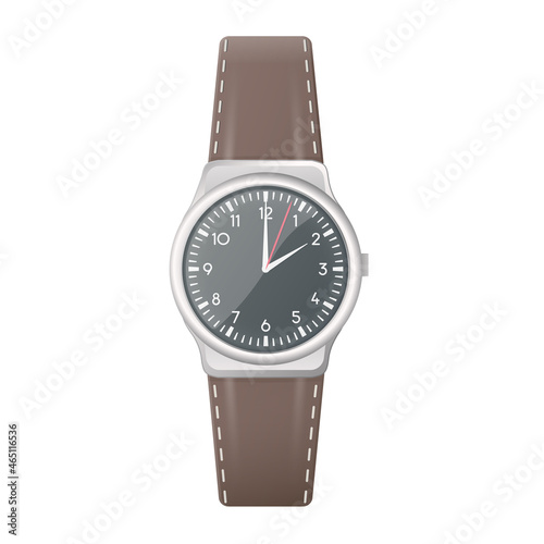 Wristwatch concept. Colored flat illustration. Isolated on white background.