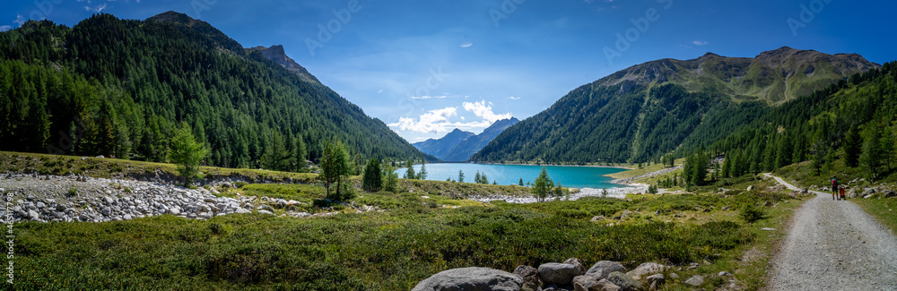 Hiking around the Neves Reservoir in  South Tyrol.
