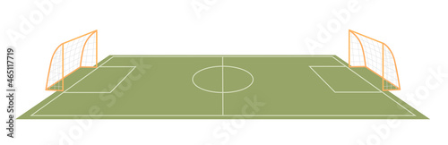 Green football field with gates  vector illustration