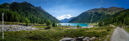 Hiking around the Neves Reservoir in South Tyrol.