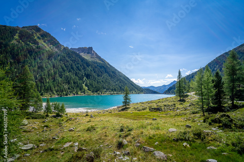Hiking around the Neves Reservoir in  South Tyrol. © Sharidan