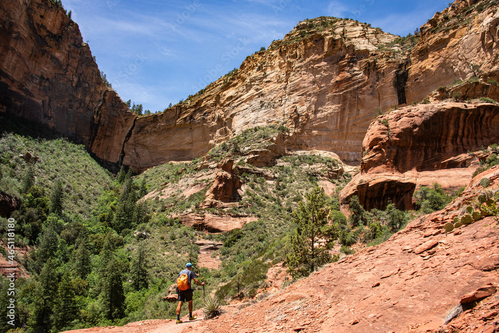Hiking in Boynton Canyon, Sedona, Arizona, U. S. A Hiking in Boynton Canyon, Sedona, Arizona, U. S. A