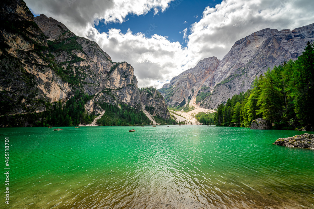 Hiking around the Lago di Braise in  South Tyrol.