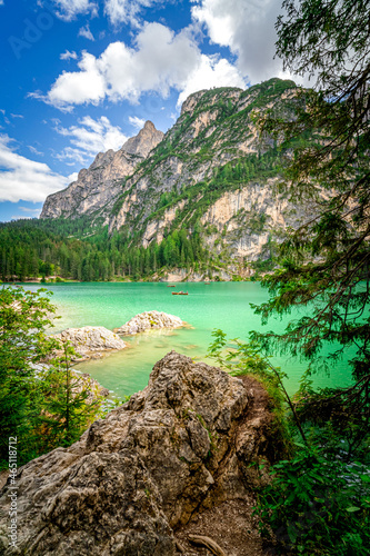 Hiking around the Lago di Braise in South Tyrol.