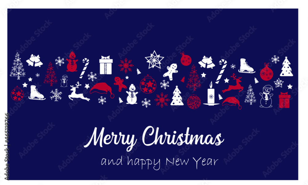 Mery Christmascalligraphy text of merry christmas with creative background and snowflakes and christmas tree . Vector illustration