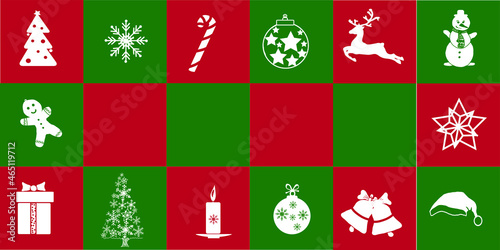 Obraz na płótnie Mery Christmas set with creative background and snowflakes and christmas tree . Vector illustration w salonie