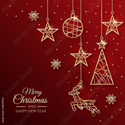 christmas background concept outline style vector design illustration