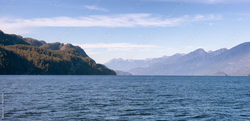 Scenic View of Kootenay Lake. Sunny Fall Season Day. Near Nelson, British Columbia, Canada. Scenic View of Kootenay Lake. Sunny Fall Season Day. Near Nelson, British Columbia, Canada.