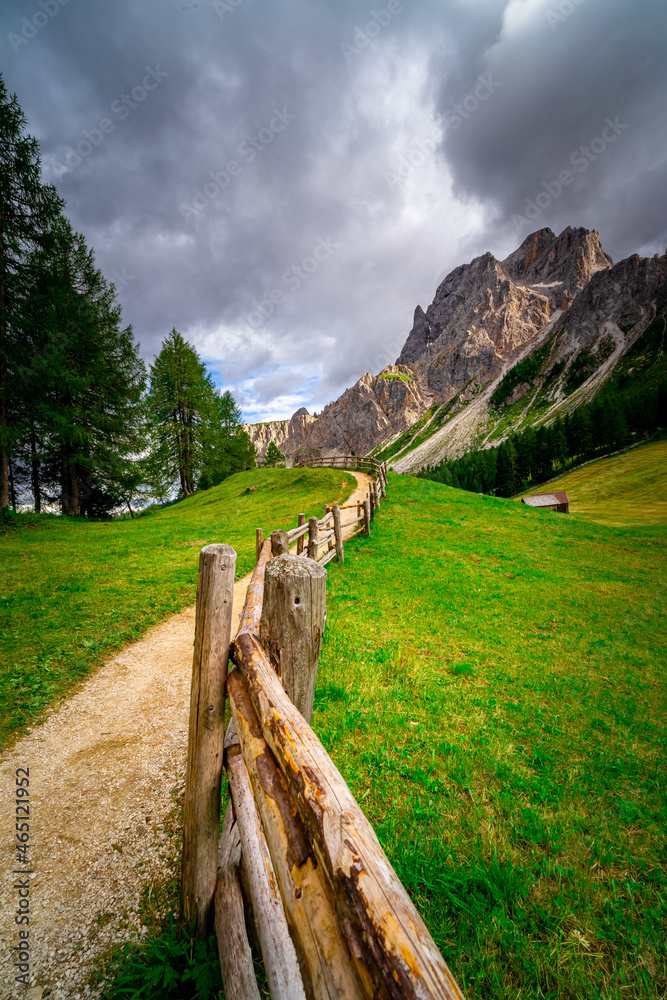 Hiking to the Rotwand Meadows in  South Tyrol.