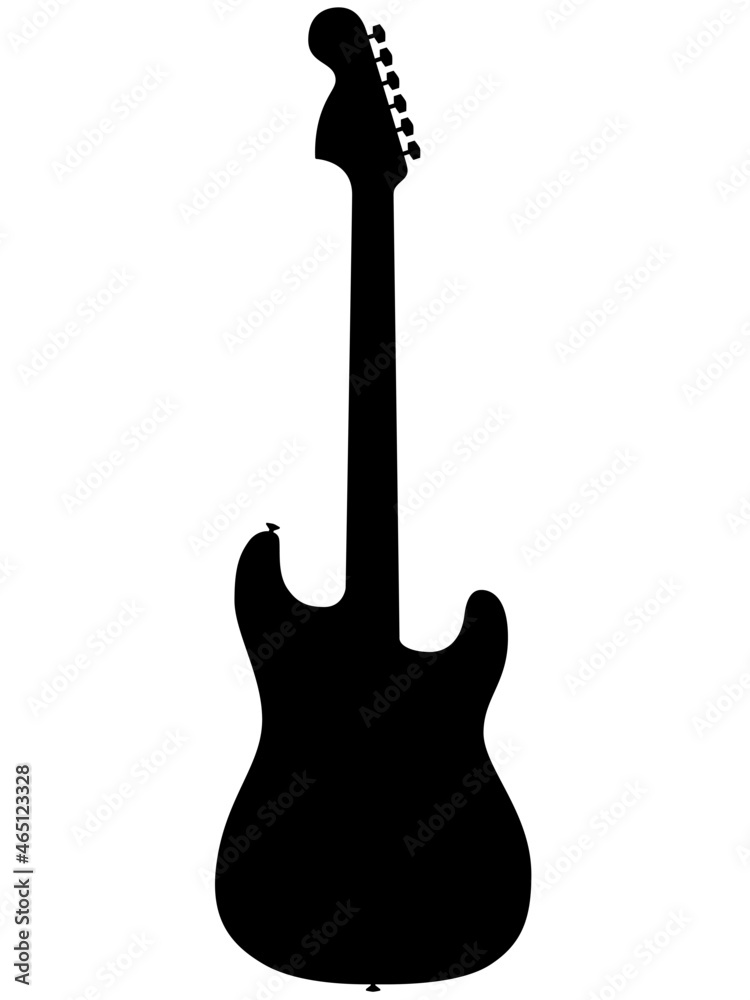 ST-Modell e-guitar, electric guitar with machine heads for guitar strings. Electric musical instrument detailed realistic silhouette. ST-Modell e-guitar, electric guitar with machine heads for guitar strings. Electric musical instrument detailed realistic silhouette.